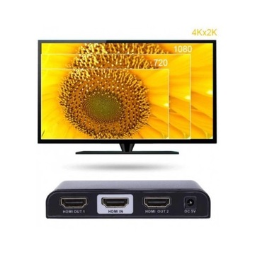 Разветвитель HDMI Techly, 2-портовый, черный