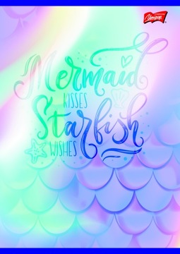 Zeszyt A5 16k linia podwójna dwukolorowa laminowany MERMAID