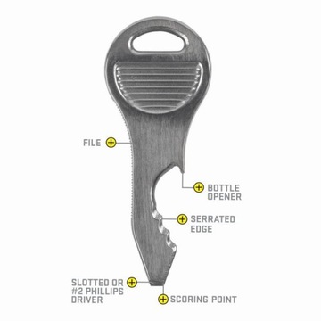 Брелок Nite Ize, микроинструмент DoohicKey QuickKey, нержавеющая сталь