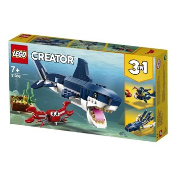 LEGO CREATOR Morskie Stworzenia 3w1 Rekin Krab Kałamarnica Żabnica 7+