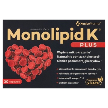 Monolipid K PLUS 30 kapsułek MONAKOLINA K KOENZYM Q10