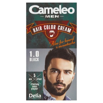 DELIA Farba do włosów i brody bez amoniaku CAMELEO MEN 30ml, 1.0 CZARNY