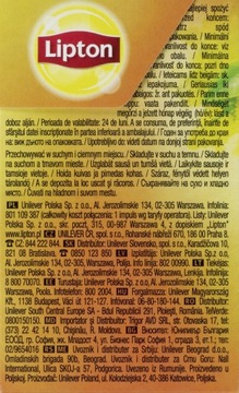 LIPTON Herbata czarna ekspresowa 34 g lemon cytryna cytrynowa