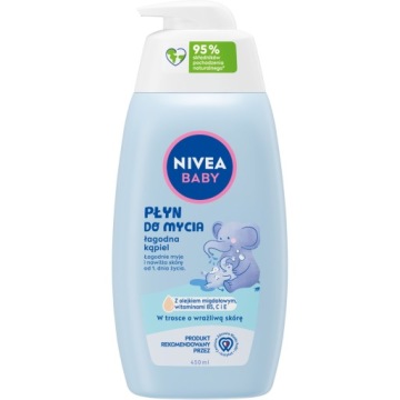 NIVEA Baby рідина для миття для дітей лагідна купання, олійка мигдальний 450 мл
