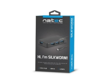 Концентратор Natec Silkworm 4-Port Usb-C 3.0 4-PORT черный
