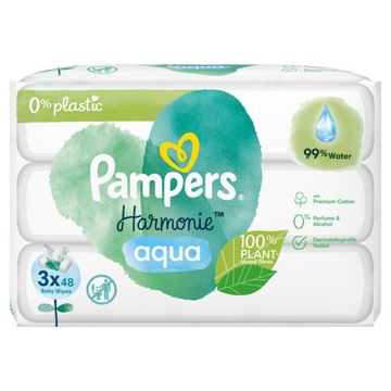 PAMPERS AQUA HARMONIE WIPES ВЛАЖНЫЕ САЛФЕТКИ 3х48 = 144 ШТ.