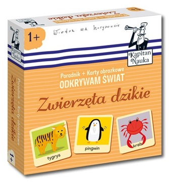 Kapitan Nauka Odkrywam świat. Zwierzęta dzikie. Poradnik + Karty obrazkowe