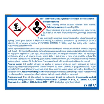 ЭЛЕКТРОФУМИГАТОР РЕЙД + ЗАМЕНА на жидкость от комаров SC Johnson 27 мл