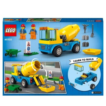 LEGO City 60325 Бетономешалка «Бетонная груша» Сборка для детей от 4 лет