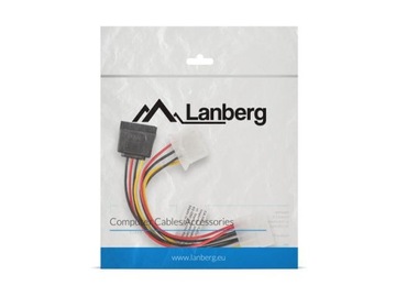 Lanberg Molex(M) -> 2x SATA(F) кабель питания 0,15м