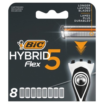 BIC HYBRID 5 FLEX КАРТРИДЖИ ДЛЯ МАШИНЫ ЛЕЗВИЯ ЛЕЗВИЯ 8 ШТ.