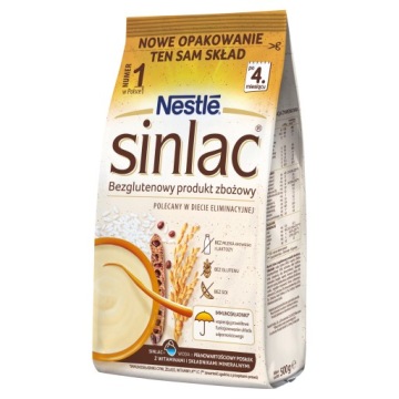 Кашка безмолочна Nestle Sinlac Безглютеновий продукт зерновий 500 г