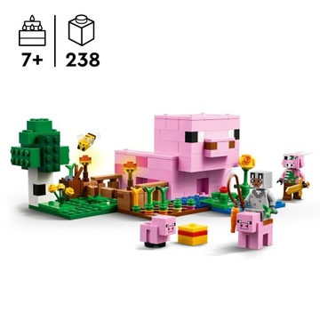 2IN1 подарочный набор Lego Lego Minecraft House Piglek и сумка для ребенка