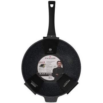Patelnia WOK Zwieger black stone 32 cm granitowa
