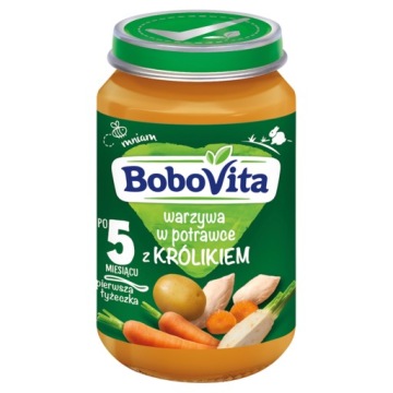 Обід Bobovita Овочі в рагу з кроликом по 5 місяця 190 г
