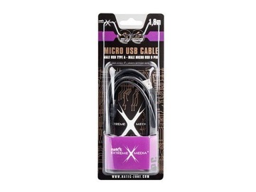 КАБЕЛЬ microUSB USB 2.0 1,8 М ЧЕРНЫЙ для зарядки телефона и передачи данных