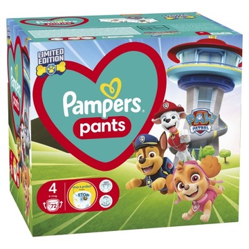 PAMPERS PANTS 4 PIELUCHOMAJTKI 72 SZT PSI PATROL