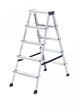 Лестница Krause dopplo 120410 алюминиевая, двусторонняя, со ступенями 2х5, прочная