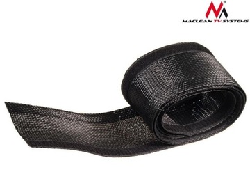 Кабельный органайзер Maclean, 85мм, 1,8м, черный, липучка, MCTV-675