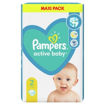 Pieluszki Pampers Active Baby Rozmiar 2 72 szt.