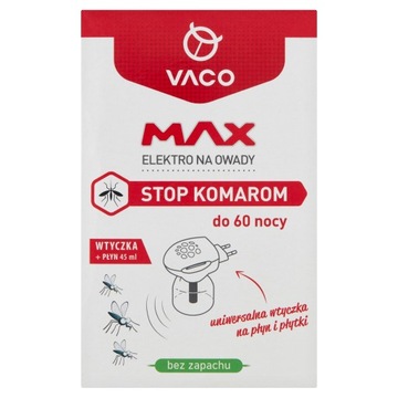VACO MAX ELEKTRO OWADY - STOP KOMAROM + PŁYN 45ml