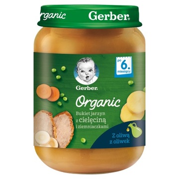 Obiadek Gerber Organic Bukiet jarzyn z cielęciną i ziemniaczkami 190 g