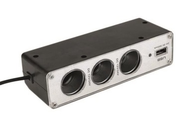 РАСПРЕДЕЛИТЕЛЬ Разветвитель прикуривателя 3 розетки + USB