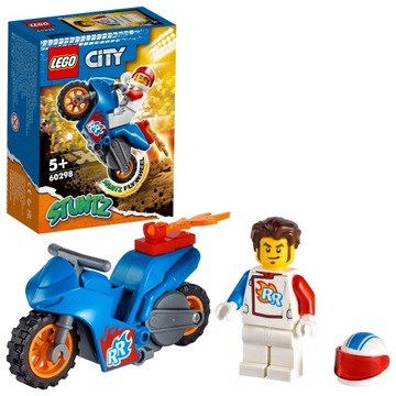 KLOCKI LEGO CITY STUNZ 60298 RAKIETOWY MOTOCYKL KASKADERSKI + FIGURKA