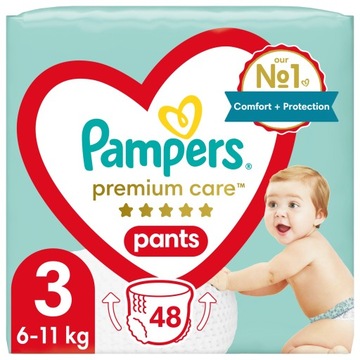 Pieluchomajtki Pampers Premium Pants Rozmiar 3 48 szt.
