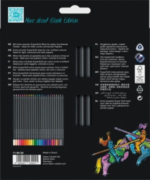 ТРЕУГОЛЬНЫЕ КАРАНДАШИ 24 ЦВЕТА FABER-CASTELL BLACK EDITION