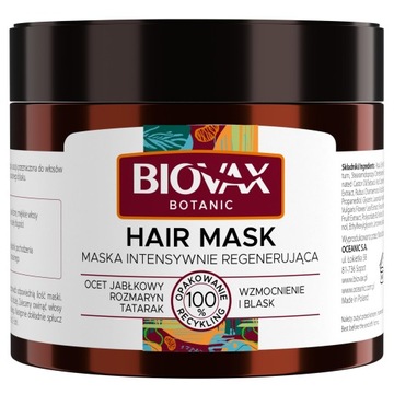 Biovax Botanic 250 ml maska do włosów intensywnie regenerująca