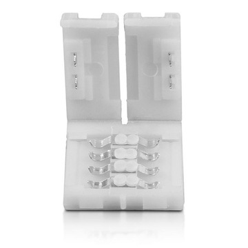 Коннектор для светодиодных лент | РГБ | двусторонний | IP20 | белый | 5 шт | 2 х защелки