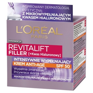 L'Oréal Paris Revitalift Filler na dzień 50 ml SPF50 INTENSYWNIE ODZYWCZY