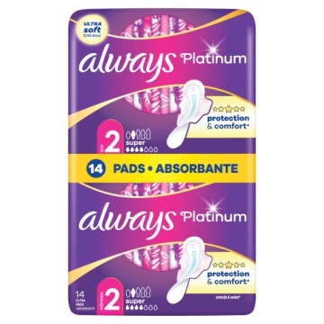 Слип ALWAYS PLATINUM Ultra Long Plus с крылышками x14