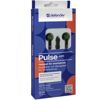 Defender Pulse 420, наушники с микрофоном, без рефлекса