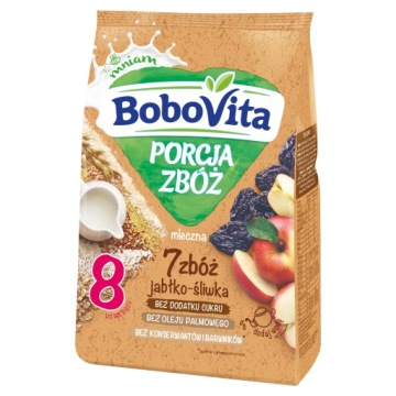 BoboVita Кашка молочна 7 злаків яблуко-слива по 8 місяця 210 г