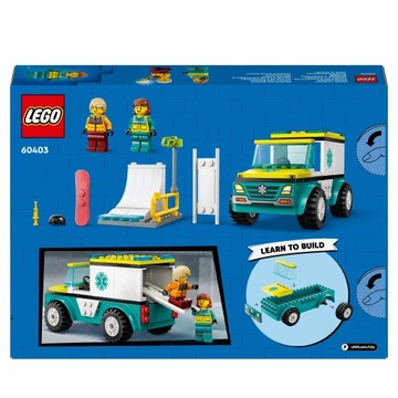 LEGO CITY 60403 МАШИНА СКОРОЙ СКОРОЙ ПОМОЩИ CAR CAR СНОУБОРД СИТИ