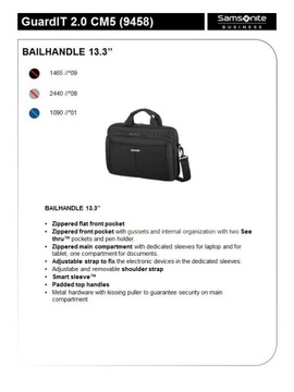 Ручка-ручка Samsonite Guardit 2.0 13,3 дюйма черная