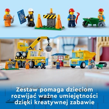 LEGO City Грузовик и кран с мячом Сборка 4+ 3 машины 3 фигурки