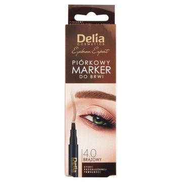 Delia Cosmetics piórkowy marker do brwi brązowy