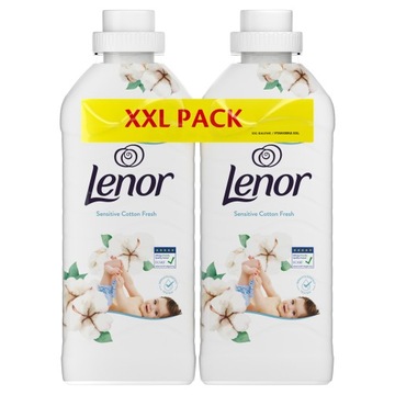 Lenor Płyn do płukania tkanin Cotton Freshness XXL 2x32p= 64 prań, 1.62L