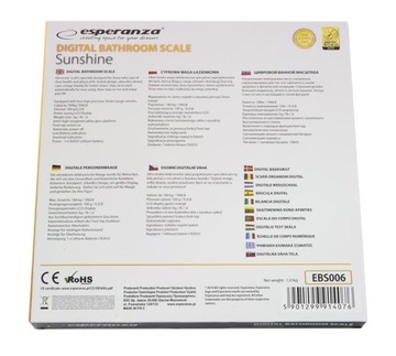 ЦИФРОВЫЕ ВЕСЫ SUNSHINE ДЛЯ ВАННОЙ