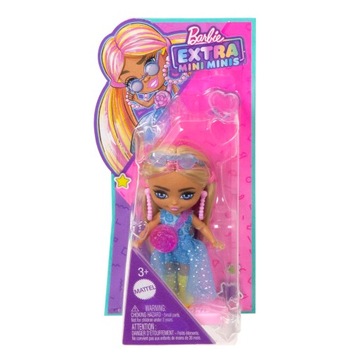 Barbie Extra Mini Minis Lalka Niebieska sukienka z trenem