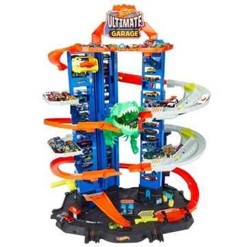HOT WHEELS ZESTAW MEGA GARAŻ T-REXA + AUTKA GJL14