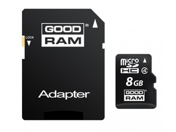 Карта micro SDHC GOODRAM 8 ГБ Карта microSD 8 ГБ + адаптер SD