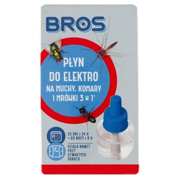 BROS PŁYN DO ELEKTRO MUCHY KOMARY MRÓWKI ZAPAS 3W1