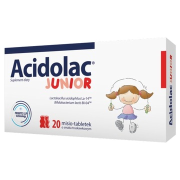 Acidolac Junior Misio-tabletki- Truskawka 20 tabl.