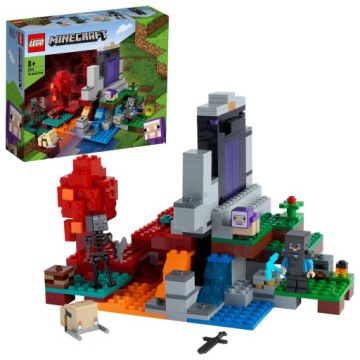 LEGO MINECRAFT ZNISZCZONY PORTAL KLOCKI PREZENT DLA DZIECKA FIGURKA