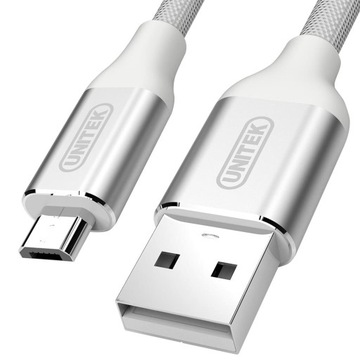 Unitek Y-C4026ASL micro USB-кабель премиум-класса 100 см, нейлон, серебристый