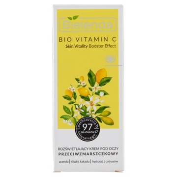 BIELENDA BIO VITAMIN C ROZŚWIETLAJĄCY PRZECIWZMARSZCZKOWY KREM POD OCZY